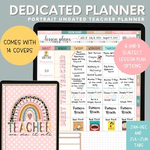 Digital Teacher Planner, Undated Teacher Planner, Digital, 2025-2026 Academic Planner, Lesson Planner, Planner for Goodnotes, Notability