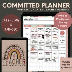 Teacher Digital Planner, Undated Lesson Planner, Teacher Planner, Academic Planner, 2025-2026 School Year, Planner for Goodnotes, Notability