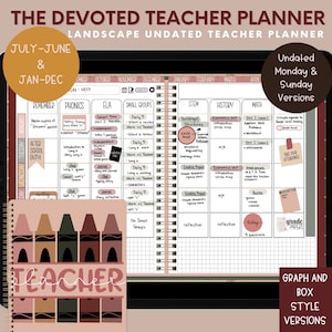 Digital Teacher Planner, Undated Teacher Planner, Lesson Planner, 2025-2026 Teacher Planner, Planner for Goodnotes, Notability, Customizable