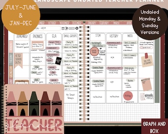 Digital Teacher Planner, Undated Teacher Planner, Lesson Planner, 2025-2026 Teacher Planner, Planner for Goodnotes, Notability, Customizable