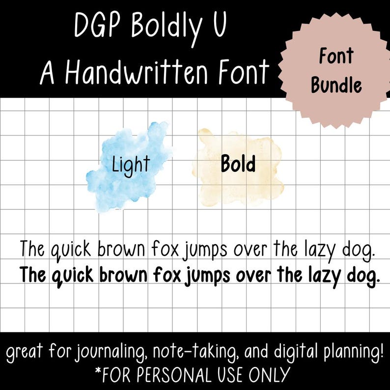 Cute Font for Digital Planning, Handwritten Font Bundle, Digital Note ...