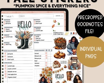 Fall Digital Stickers, Autumn Stickers, Digital Planner Stickers, iPad Stickers, Fall Clipart, Harvest Stickers, Cozy Fall Stickers