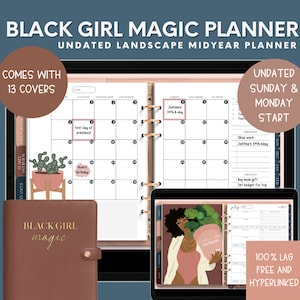 2025-2026 Midyear Black Girl Digital Planner, UNDATED, Afro Digital Planner, Weekly Daily Planner, iPad Planner, Goodnotes Planner, Android