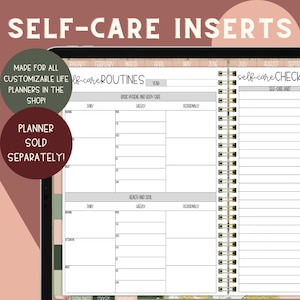 Self Care Planner, Self Care Checklist, Wellness Planner, Wellness Journal, Daily Wellbeing, Mindfulness Mental and Physical Health, Inserts