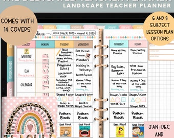 Digital Teacher Planner, Undated Teacher Planner Digital, 2023-2024 Academic Planner, Lesson Planner, Teacher Planner for Note-taking Apps