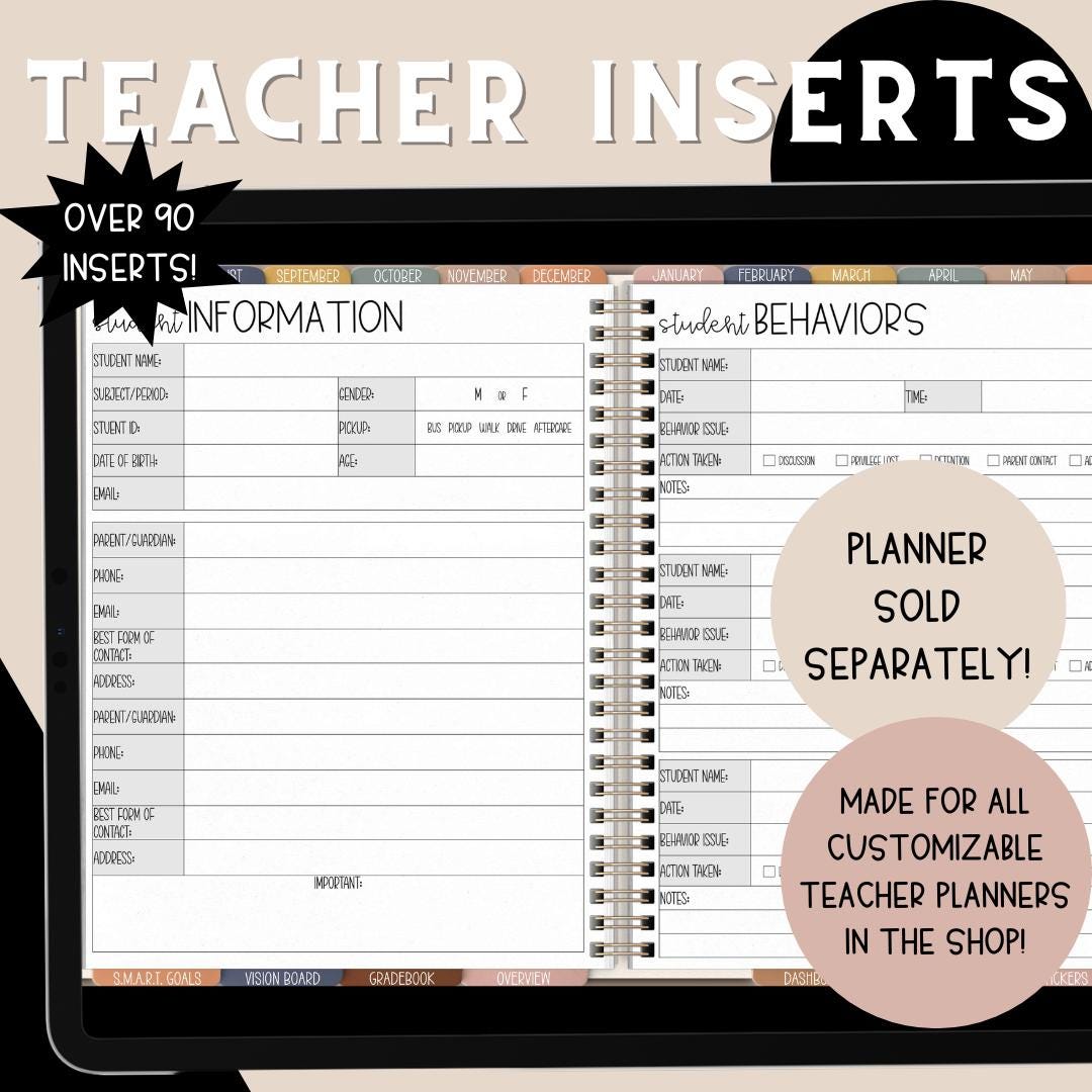 Teacher Inserts, Teacher Templates, Digital Inserts for Teachers ...