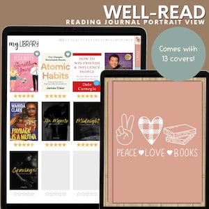 Digital Reading Journal, Reading Journal, Book Journal, Reading Planner, Digital Reading Planner, Reading Journal for Goodnotes, for Reading