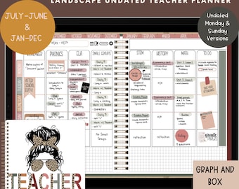 Digital Teacher Planner, Undated Teacher Planner, Lesson Planner, 2025-2026 Teacher Planner, Planner for Goodnotes, Teacher Digital Planner