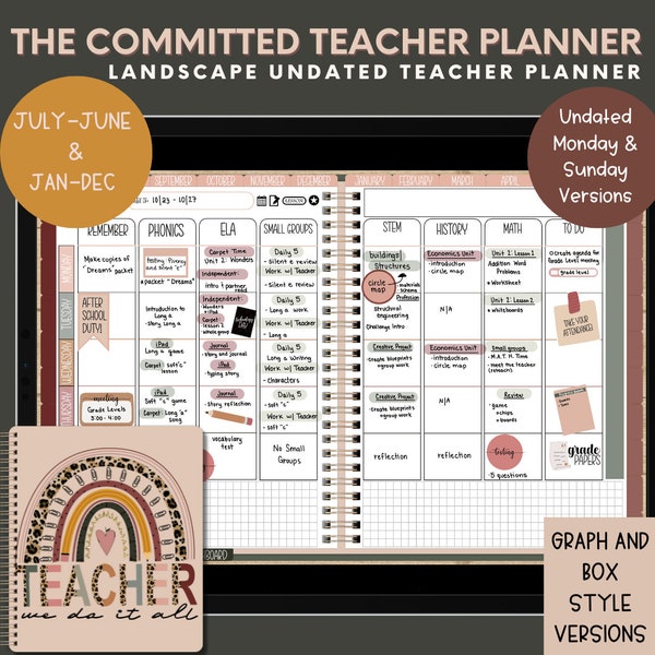 2023 Digital Teacher Planner, Undated Teacher Planner, 2023-2024 Teacher Planner, Planner for Goodnotes, Notability, Customizable