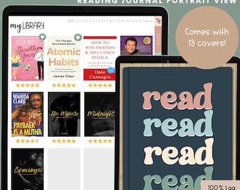 Reading Journal, Digital Reading Journal, Book Journal, Reading Planner, Digital Reading Planner, Reading Journal for Goodnotes, for Reading