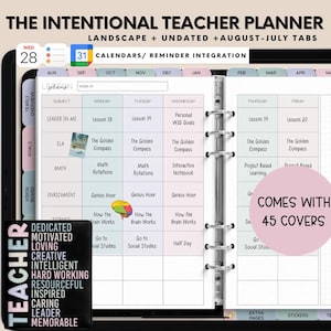 Digital Teacher Planner, Undated Teacher Planner Digital, 2025-2026  Academic Planner, Lesson Planner, Teacher Planner for Note-taking Apps