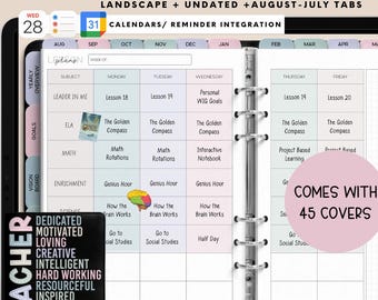Digital Teacher Planner, Undated Teacher Planner Digital, 2026-2027 Academic Planner, Lesson Planner, Teacher Planner for Note-taking Apps