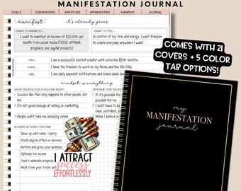 Digital Manifestation Journal, Law of Attraction Journal,  Gratitude, Vision Board, Mindfulness Journal, Goals Journal