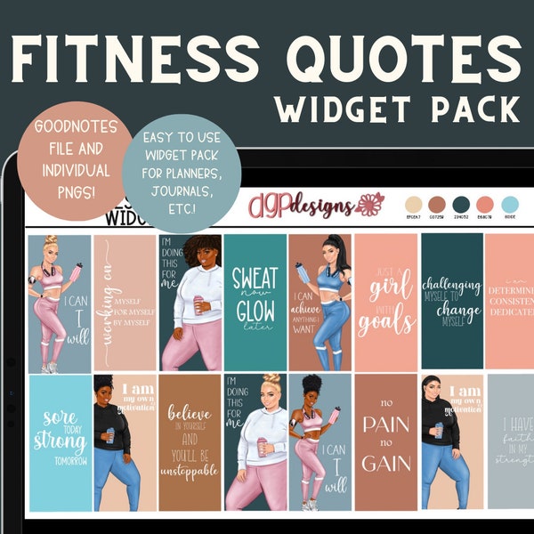 Fitness Widgets, Fitness Quotes, Positive Stickers, Affirmation Stickers, Fitness Stickers,  iPad Widgets, Gym Quote Stickers, iPad Stickers