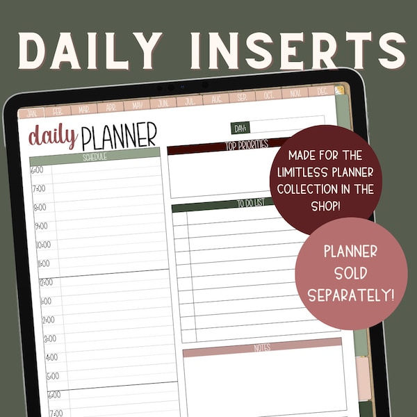 Digital Daily Insert for Planner, Daily Planner, Daily Schedule, Build Your Own, Daily To Do List Insert, Inserts for Goodnotes, Everyday