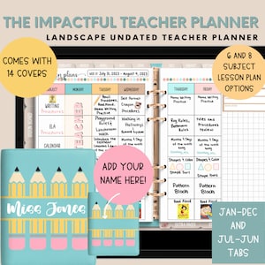 Digital Teacher Planner, Undated Teacher Planner, 2025-2026  Academic Planner, Lesson Planner, Planner for Goodnotes, Notability, iPad