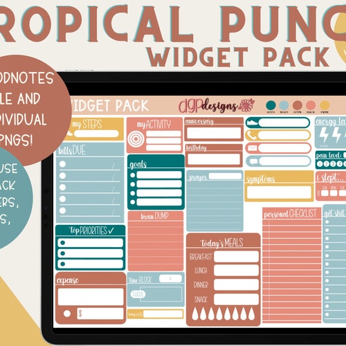 Planner Widgets Basic Theme Stickers Modern Digital Widget Etsy