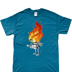 He's on fire Unisex shirt Blue image 1