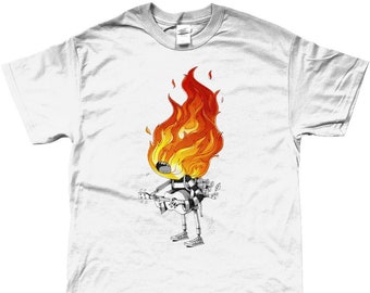 Il est en feu ! Chemise unisexe - Blanc