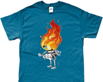 He's on fire! Unisex shirt - Blue