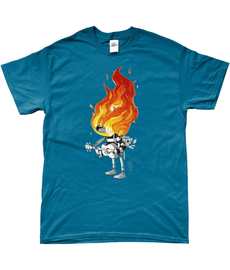 He's on fire Unisex shirt  Blue image 1