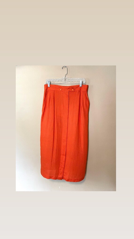 Bright Orange 80s Midiskirt