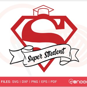 Arquivo de corte SVG do aluno, SVG do super aluno, SVG do aluno super-herói, SVG do melhor aluno de todos os tempos, sublimação, pronto para impressão