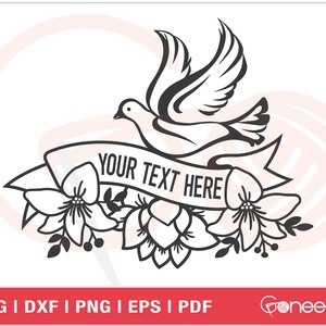 Peace Floral Sign SVG Cut Fichier | Texte personnalisé avec Bird 2021 Seasons Greeting SVG | Utilisation commerciale | Téléchargement instantané | Sublimation