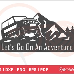 Adventure Awaits Camping SVG | Mountains And Truck SVG | Nature Landscape Cut File | Commercial Use | Instant Download | Printable Vector