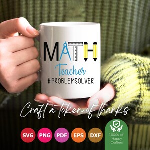 Teacher SVG, Math Teacher SVG, Ruler With Pencil SVG, Problem Solver svg For Cricut, Silhouette
