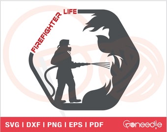 Firefighter Life SVG | Fire Hydrant Hose Svg | Fire Fighter SVG | Fire Rescue Svg | Commercial Use | Instant Download | Printable Vector