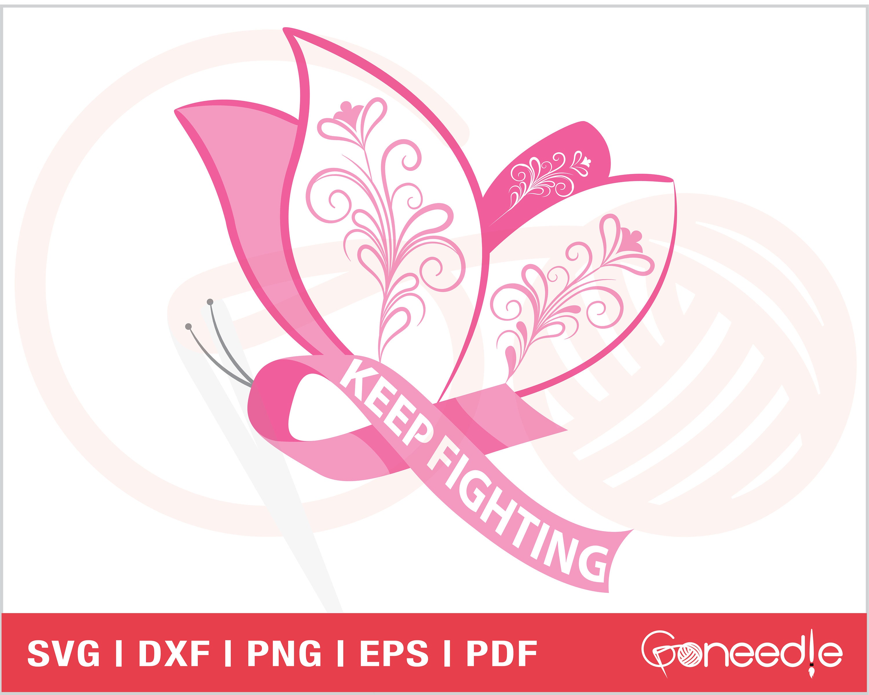 Pink Cancer Awareness SVG, Keep Fighting Cancer Svg, Heal Cancer SVG, Fight For A Cure Svg, Breast Cancer Svg, Breast Cancer Ribbon