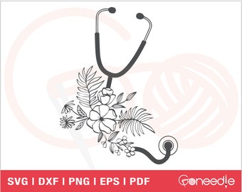 Floral Stethoscope SVG, Essential Workers SVG, Front Line Hero Svg, Nurse Cut File, Doctor SVG, Physician Assistant Svg, Cuttable Vector,