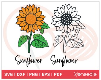 Flower SVG Files | Sunflower Cut Files | Flower Bouquet SVG | Floral Bouquet | Botanical Illustration | Commercial Use | Instant Download