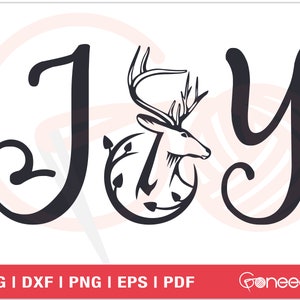 JOY SVG Cut File | Joy To The World Design with Deer SVG | Commercial Use | Instant Download | Sublimation