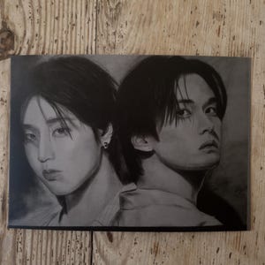 Lee know and Han (Minsung) from Stray Kids pencil Stetch