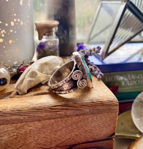 Vibrant turquoise ring. Solid silver and turquois… - image 8