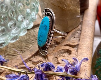 Vintage Navajo Turquoise Ring. Vintage South Western Turquoise and