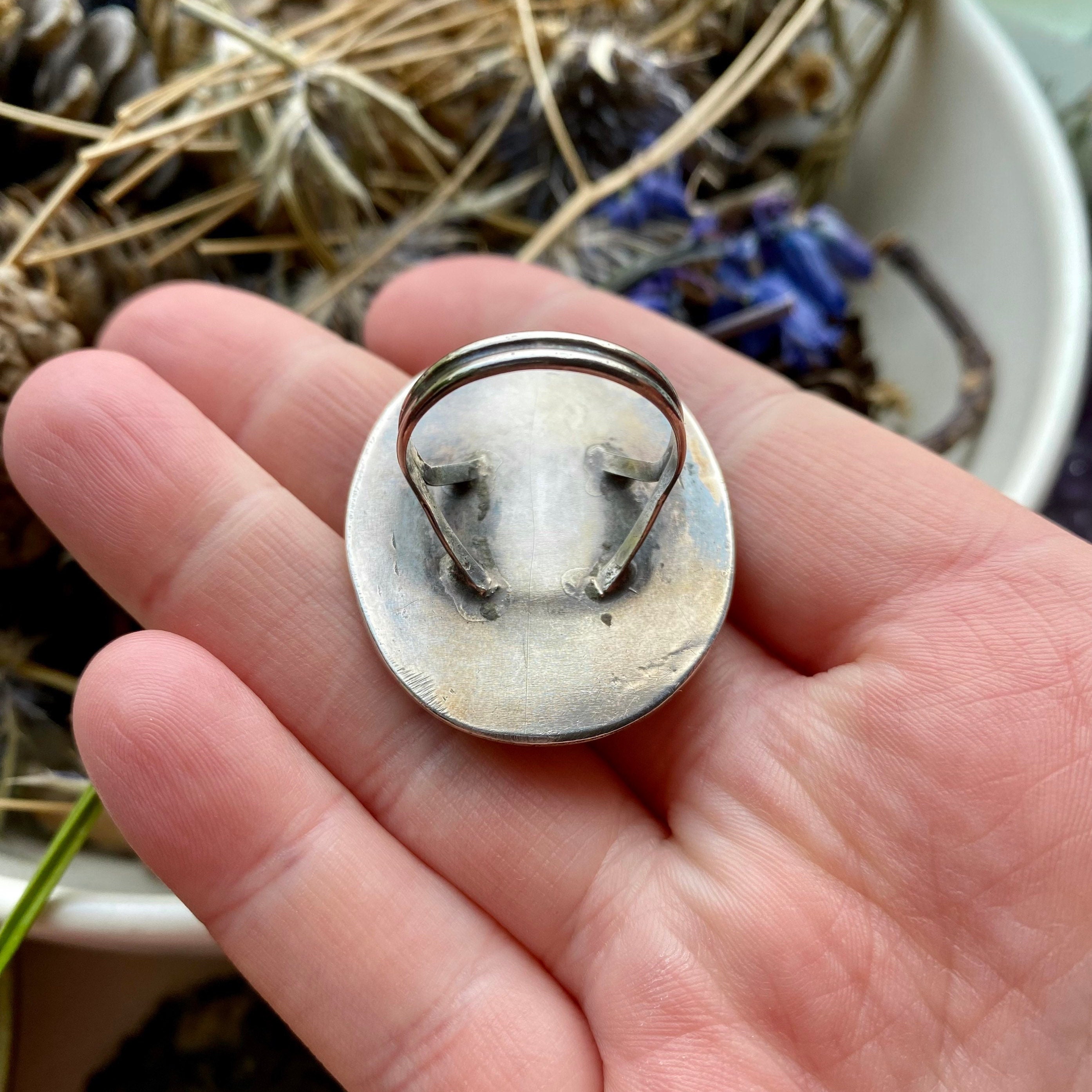 Vintage Zuni Cardinal Ring. Vintage Zuni Inlay Ring. Mother