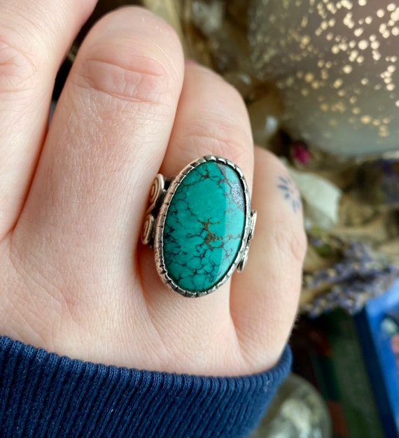 Vibrant turquoise ring. Solid silver and turquois… - image 3