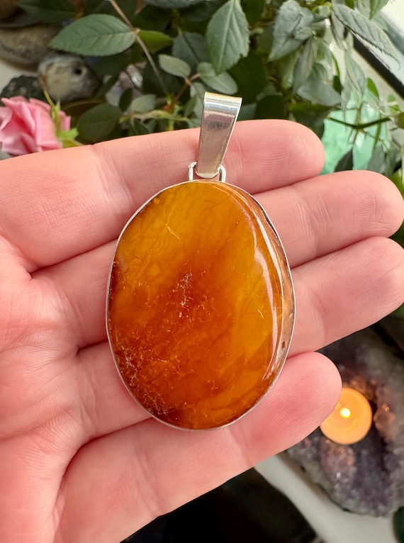 Delicious butterscotch amber statement pendant. L… - image 1