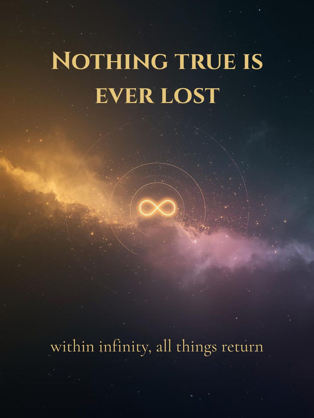 Infinity Wisdom Poster – Spiritual Wall Art, Cosmic Energy Print, Gold ...