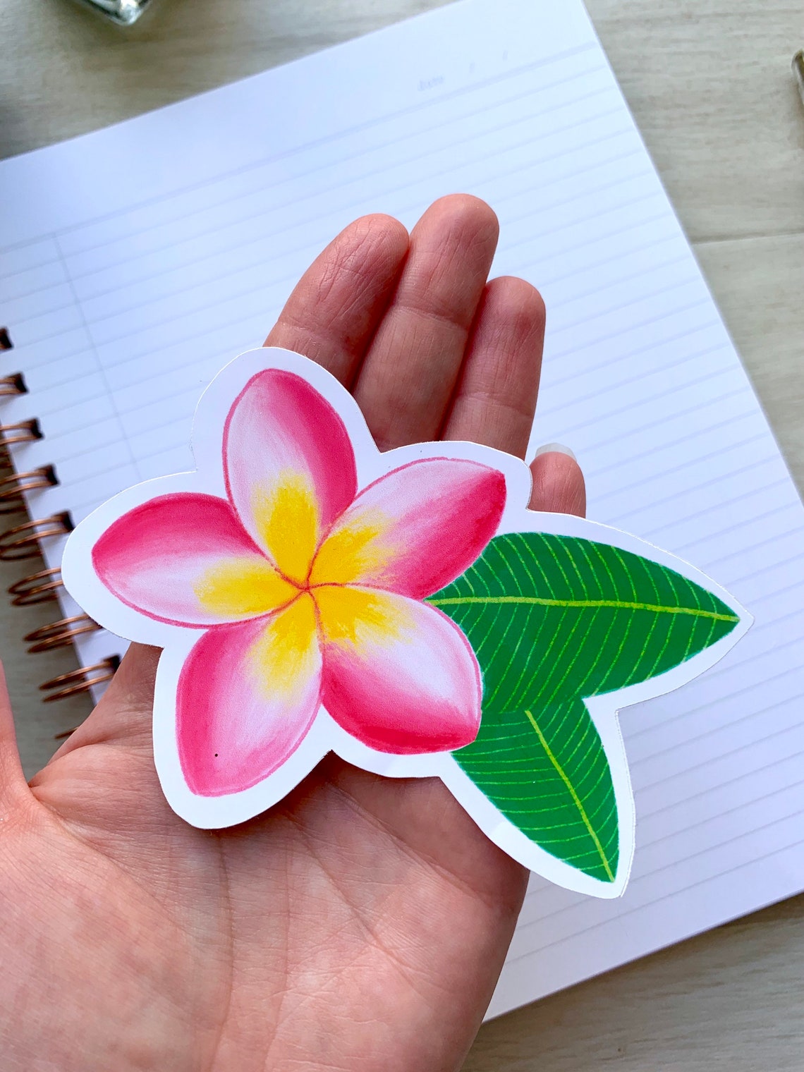 Pink plumeria flower vinyl sticker vinyl decal laptop decal Etsy