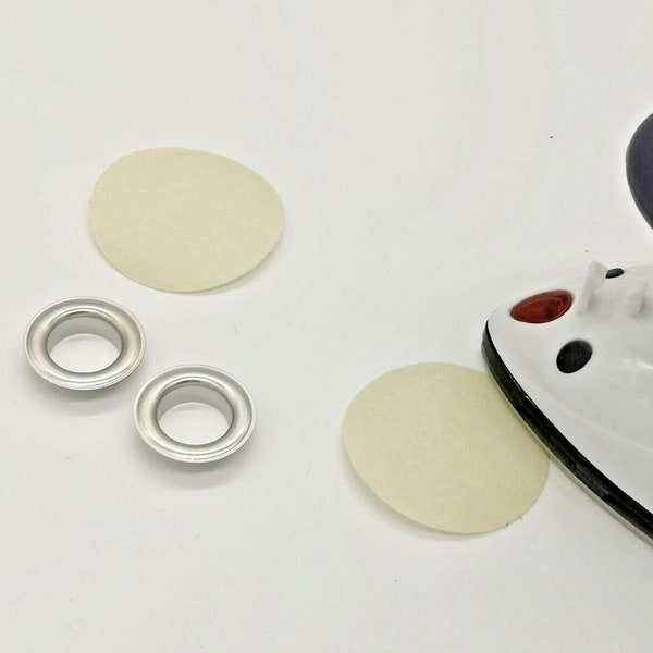 Knopfloch Verstärker groß 40mm aufbügelbar für große Ösen Druckknöpfe (25 Dots)