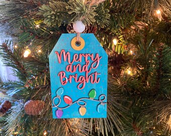 Christmas Gift Card Holder Ornaments, Set of 5 Christmas Ornaments, Elf Gift Card Holder, Santa Gift Card Ornament, Wood Ornaments, Reindeer