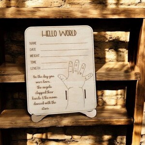thumbnail image 2 of Birth Announcement Plaque Custom Made For Newborn Baby | Shop Online 2 of 14