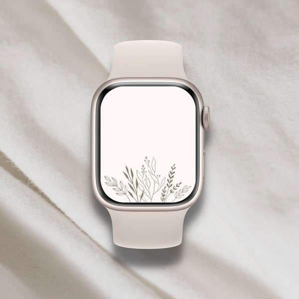 Boho Neutral Apple Watch Wallpaper | Neutral Aesthetic Digital Watch Face | Instant Download