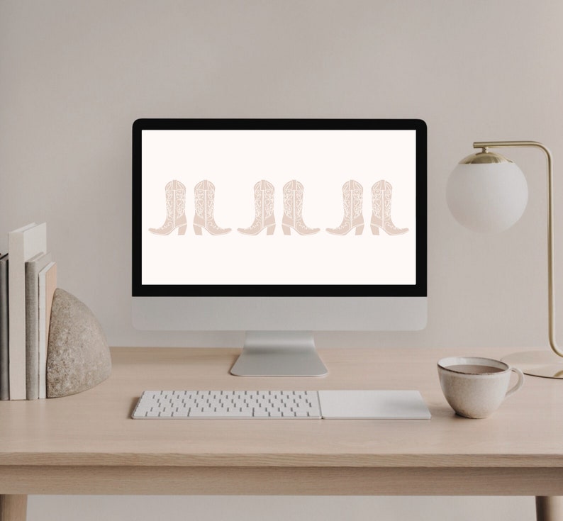 Cowgirl Boots Western Laptop and Desktop Wallpaper Pink Neutral Laptop
