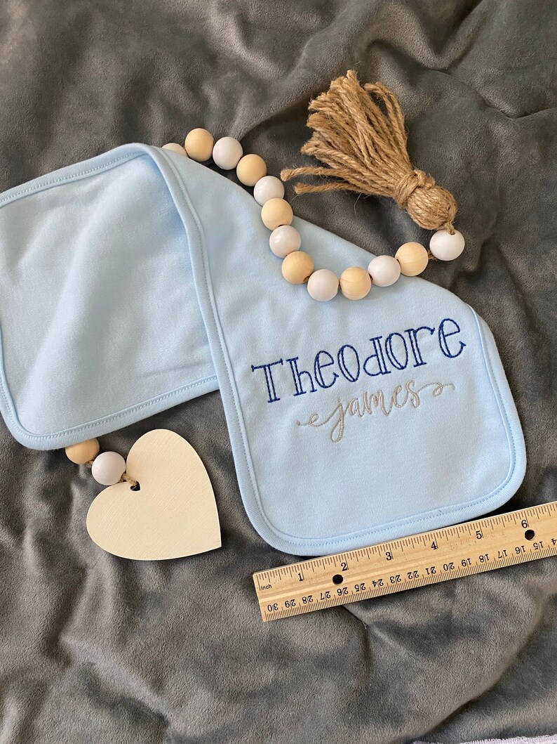 baby shower gift Name burp cloth Personalized baby burp cloth Boys embroidered burp cloth Custom embroidered baby boy name burp cloth