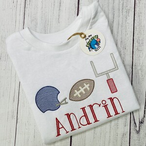 Embroidered football shirt,Custom Football bubble shirt, Personalized football helmet romper,Football trio bodysuit,football outfit,toddler